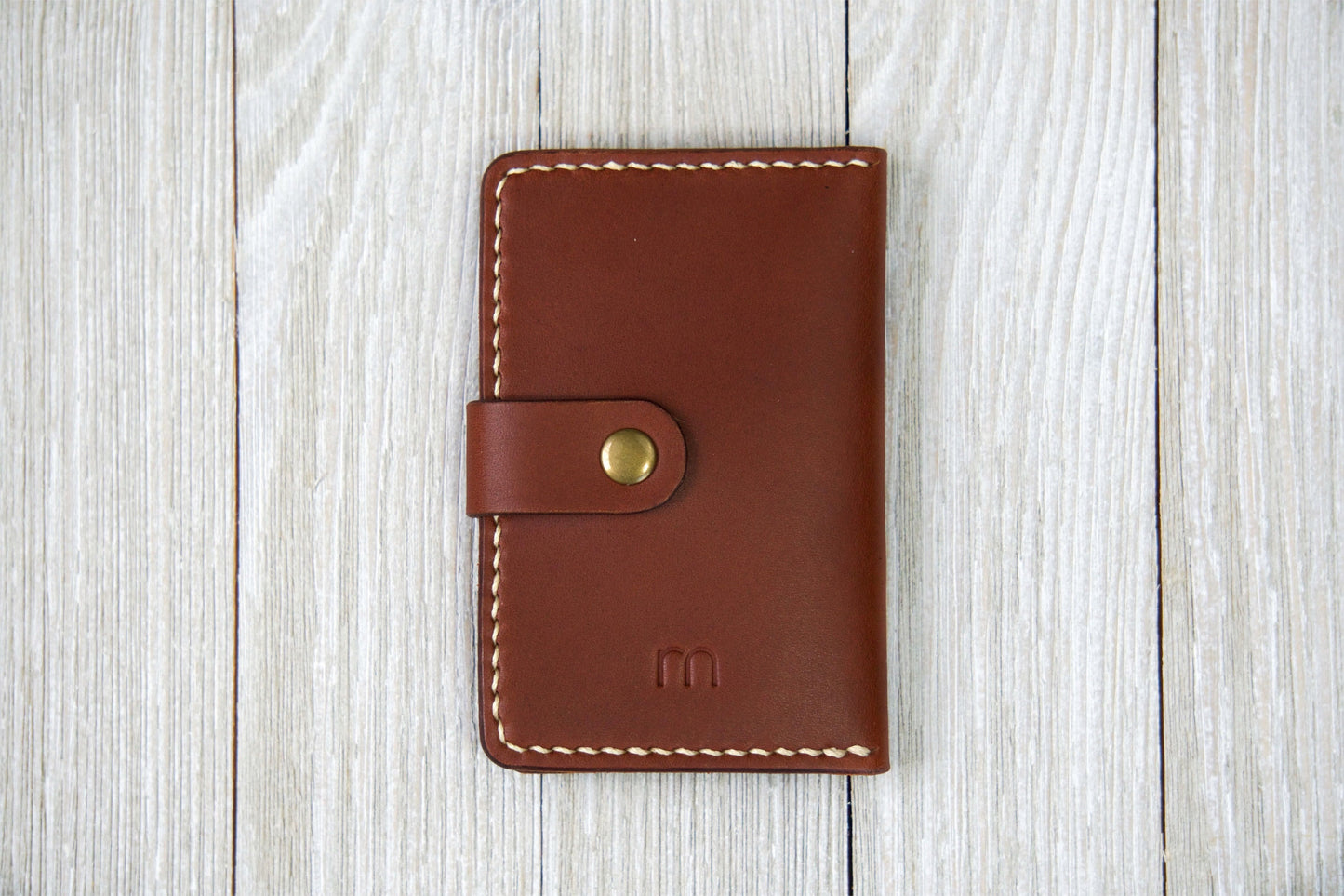 English Tan Business Card Wallet Back - Rugged Minimalist