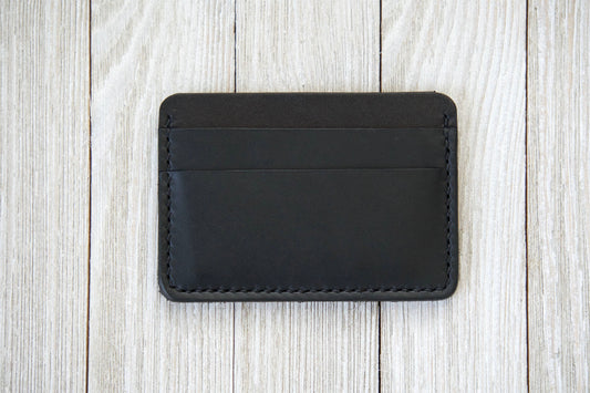 Black Front Pocket ID Wallet Front - Rugged Minimalist