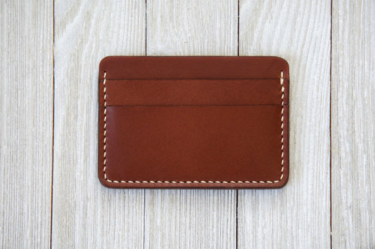 English Tan Front Pocket ID Wallet Front - Rugged Minimalist