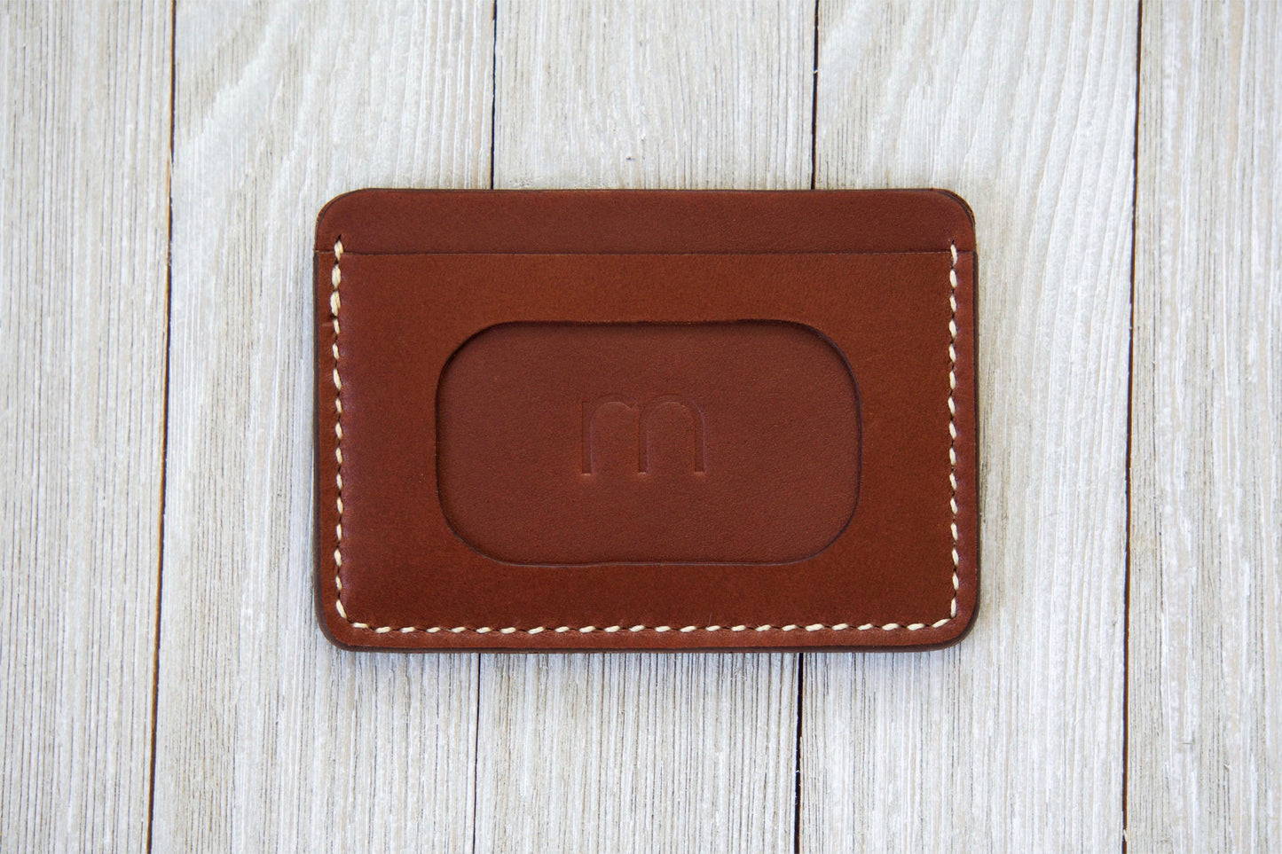 English Tan Front Pocket ID Wallet Back - Rugged Minimalist