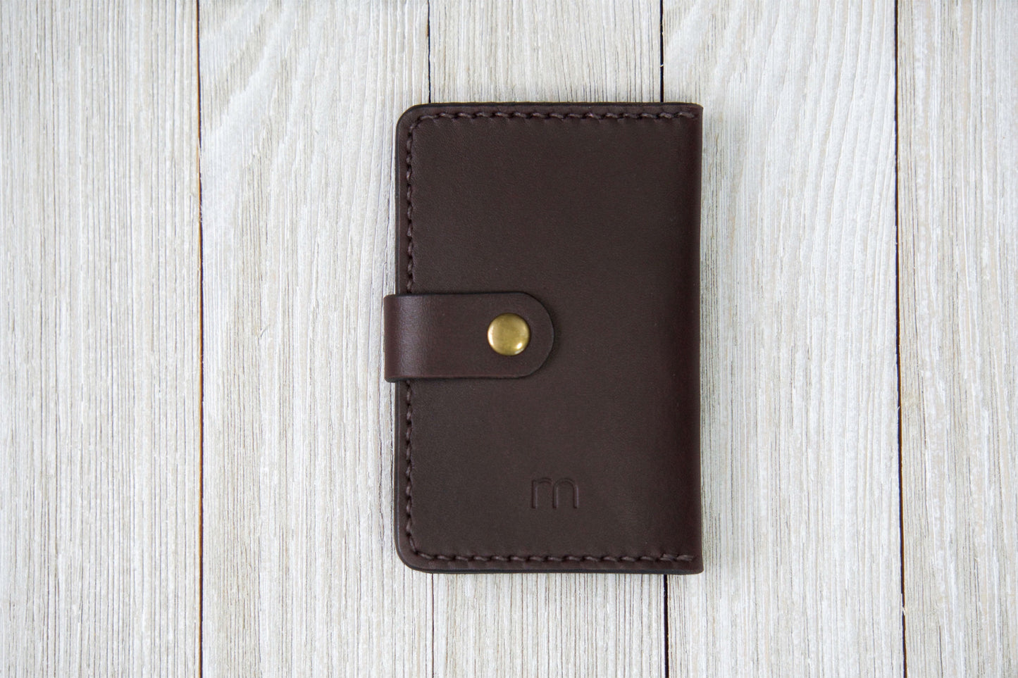 Chocolate Business Card Wallet Back - Rugged Minimalist