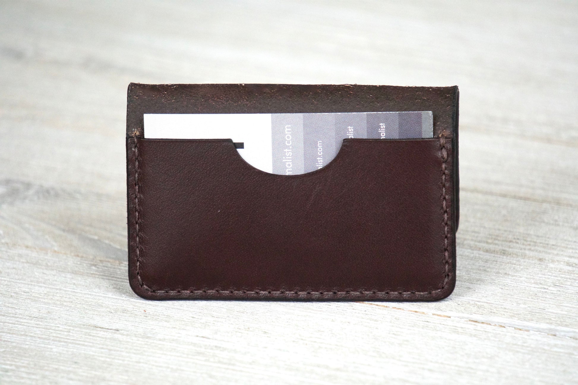 Chocolate Business Card Wallet Display Back - Rugged Minimalist
