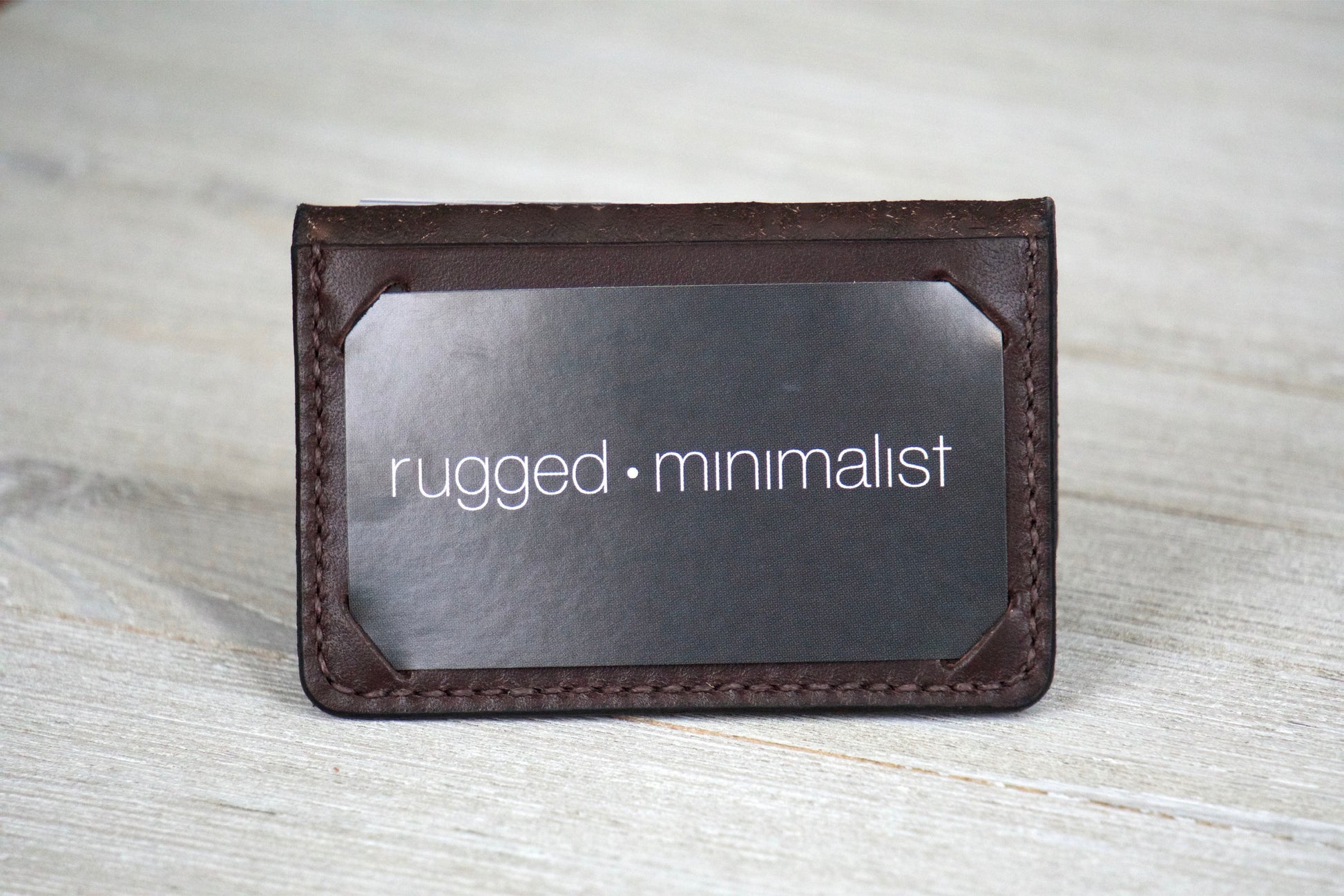 Chocolate Business Card Wallet Display Front 2 - Rugged Minimalist