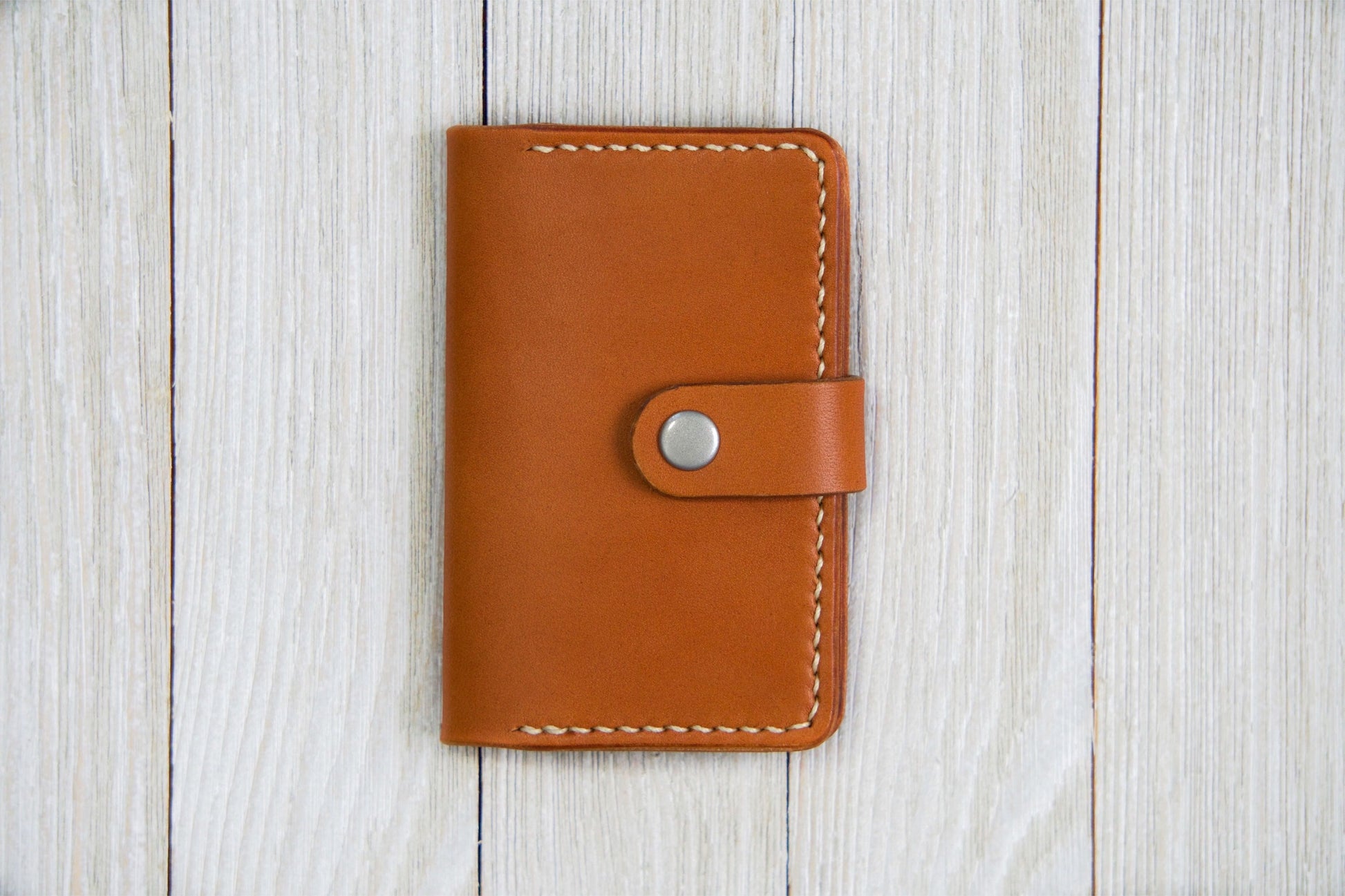 Tan Business Card Wallet Front - Rugged Minimalist