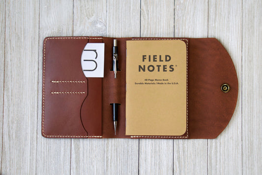 English Tan Field Notes - Moleskine Cover Open - Rugged Minimalist