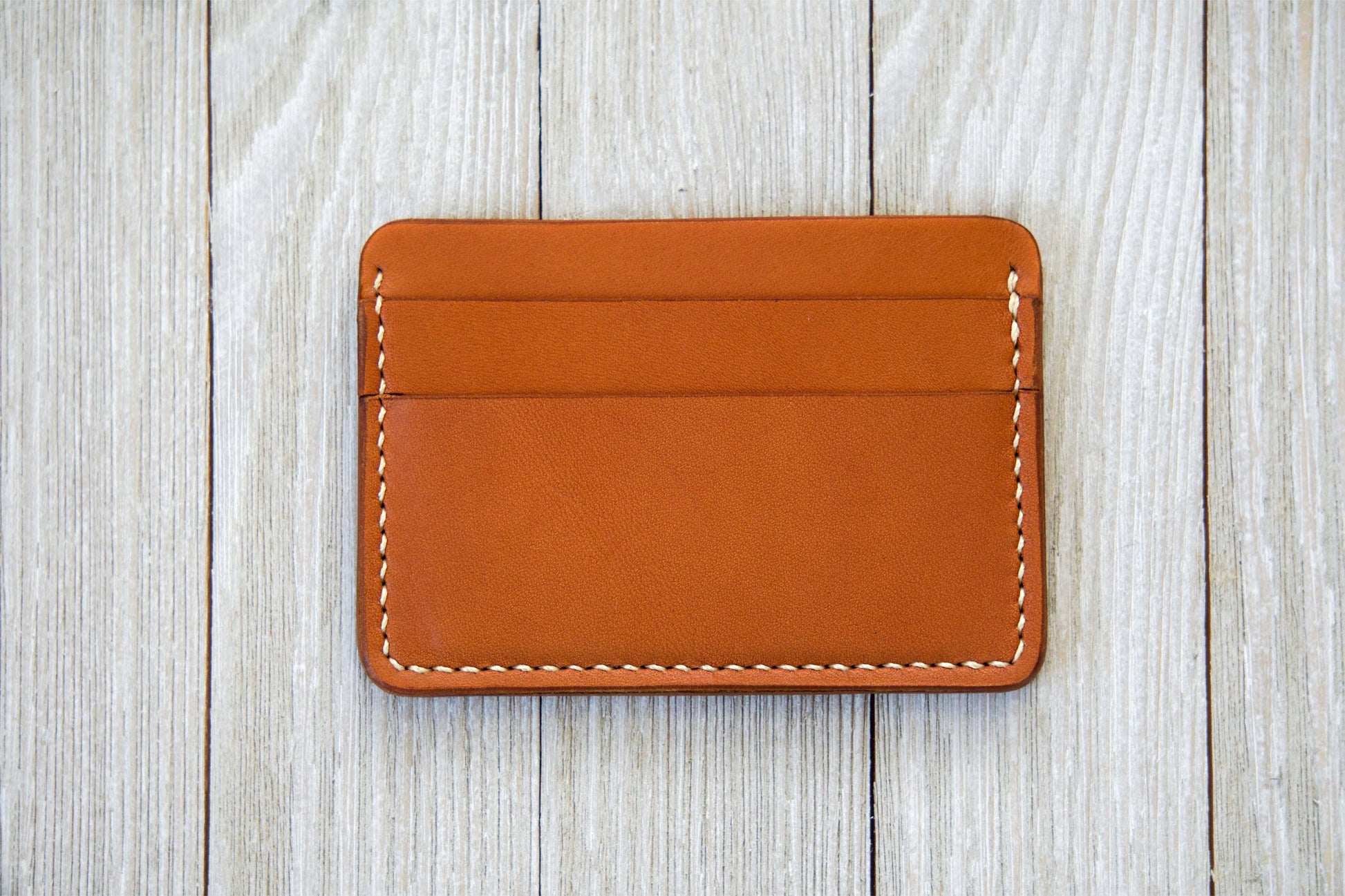 Tan Front Pocket ID Wallet Front - Rugged Minimalist