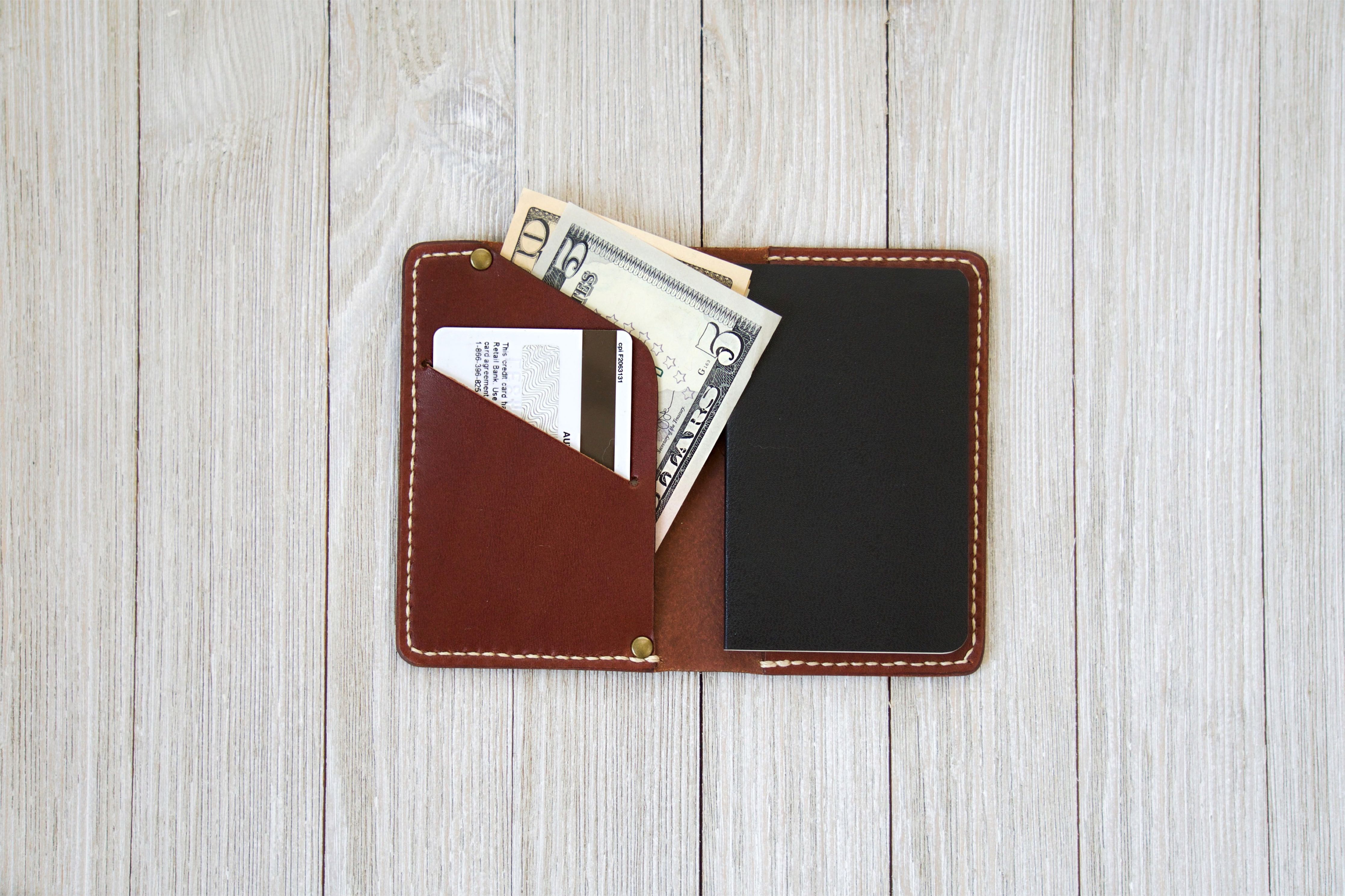 Small Notebook Cover/Wallet In English Tan – Rugged Minimalist